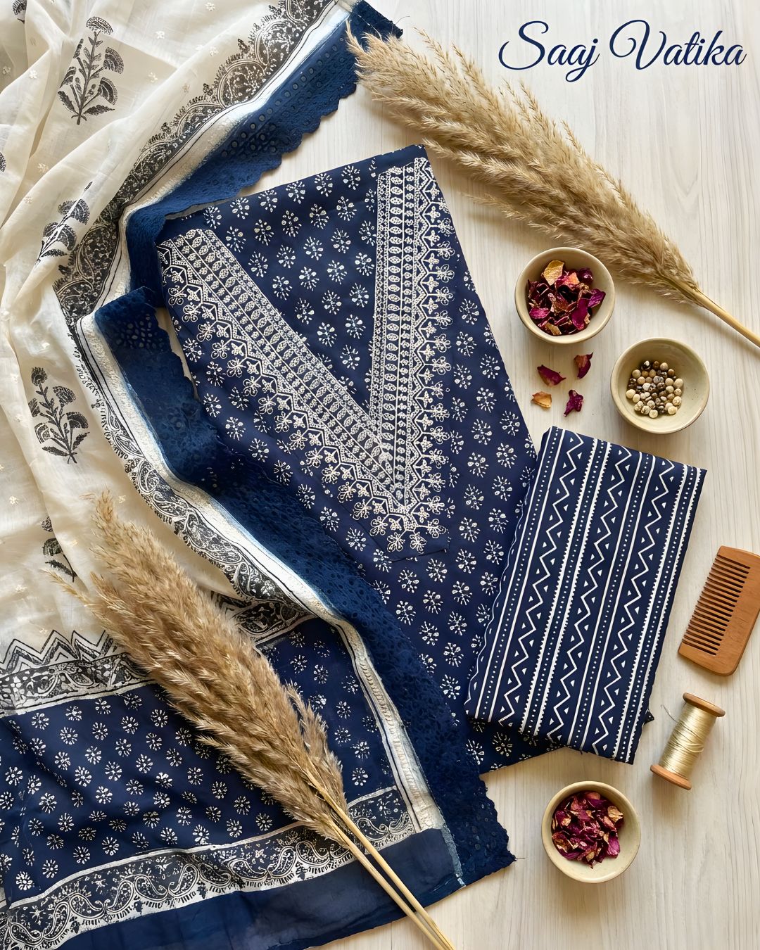 Traditional Ethnic Wear Flatlay & Brand Styling | Saaj Vatika