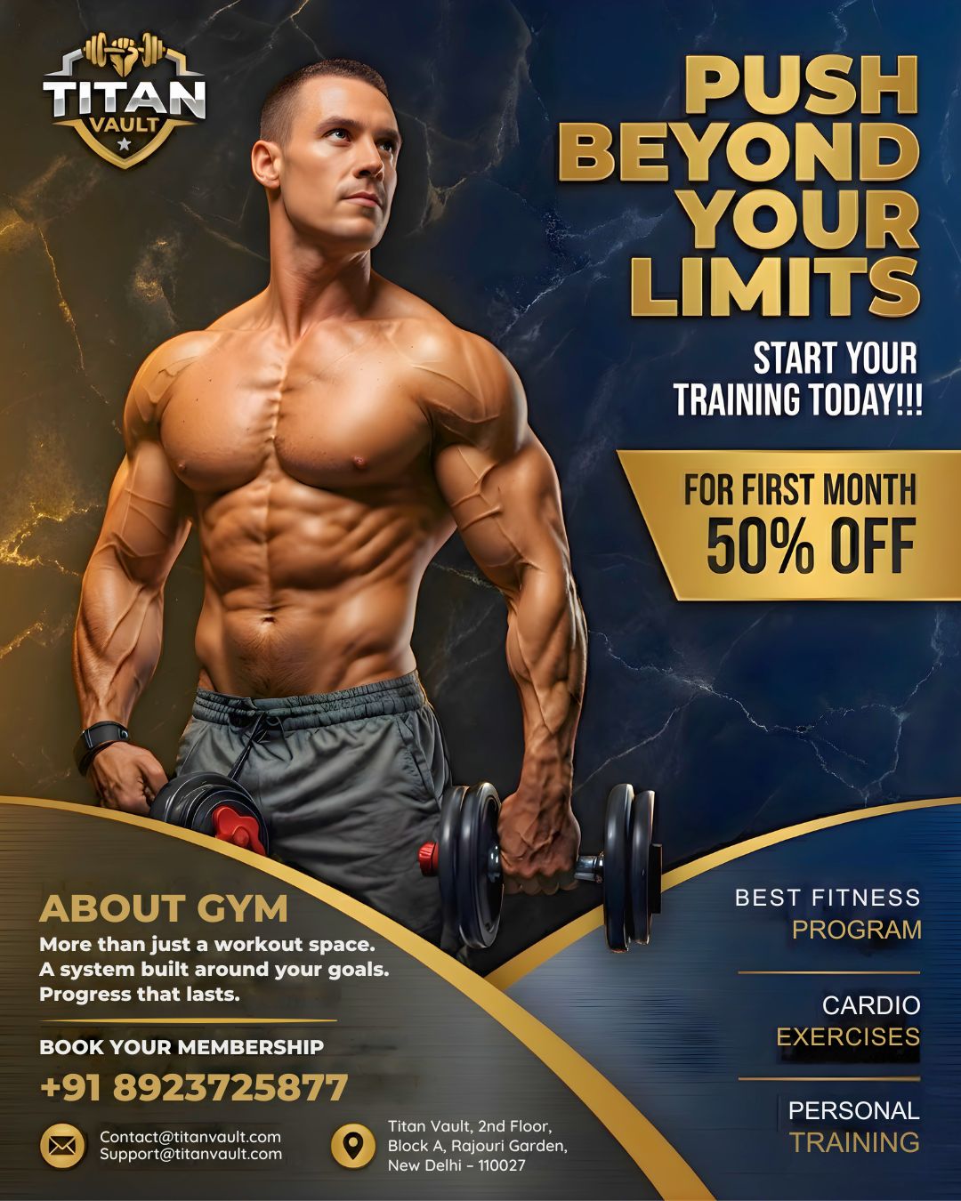 50% Off Gym Membership Promotional Flyer | Titan Vault