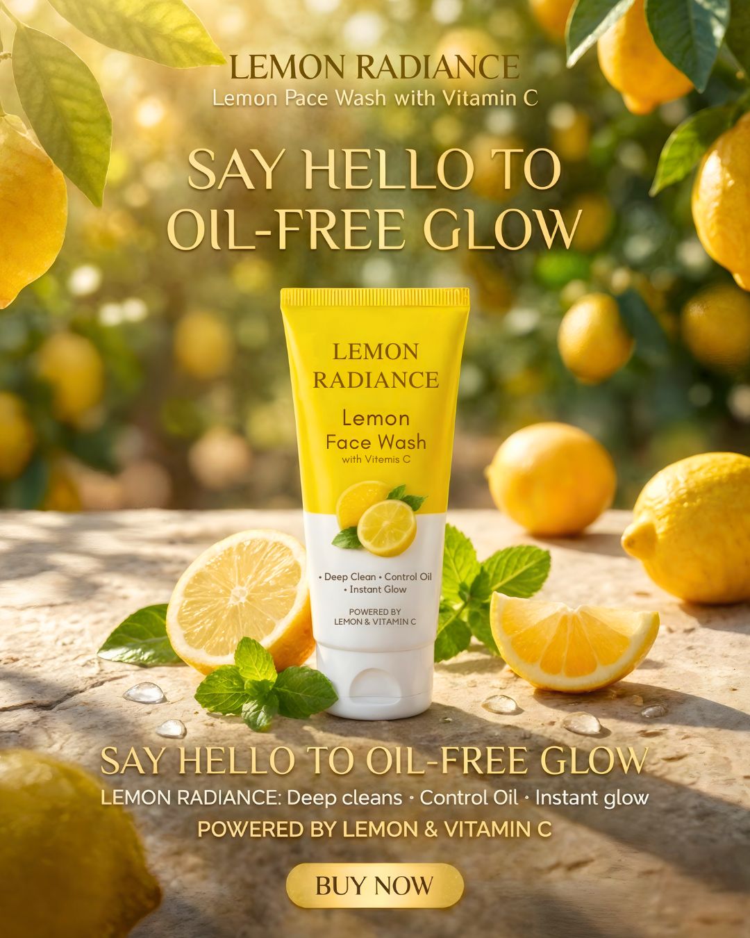 Professional Skincare Product Shoot & Ad Design | Lemon Radiance