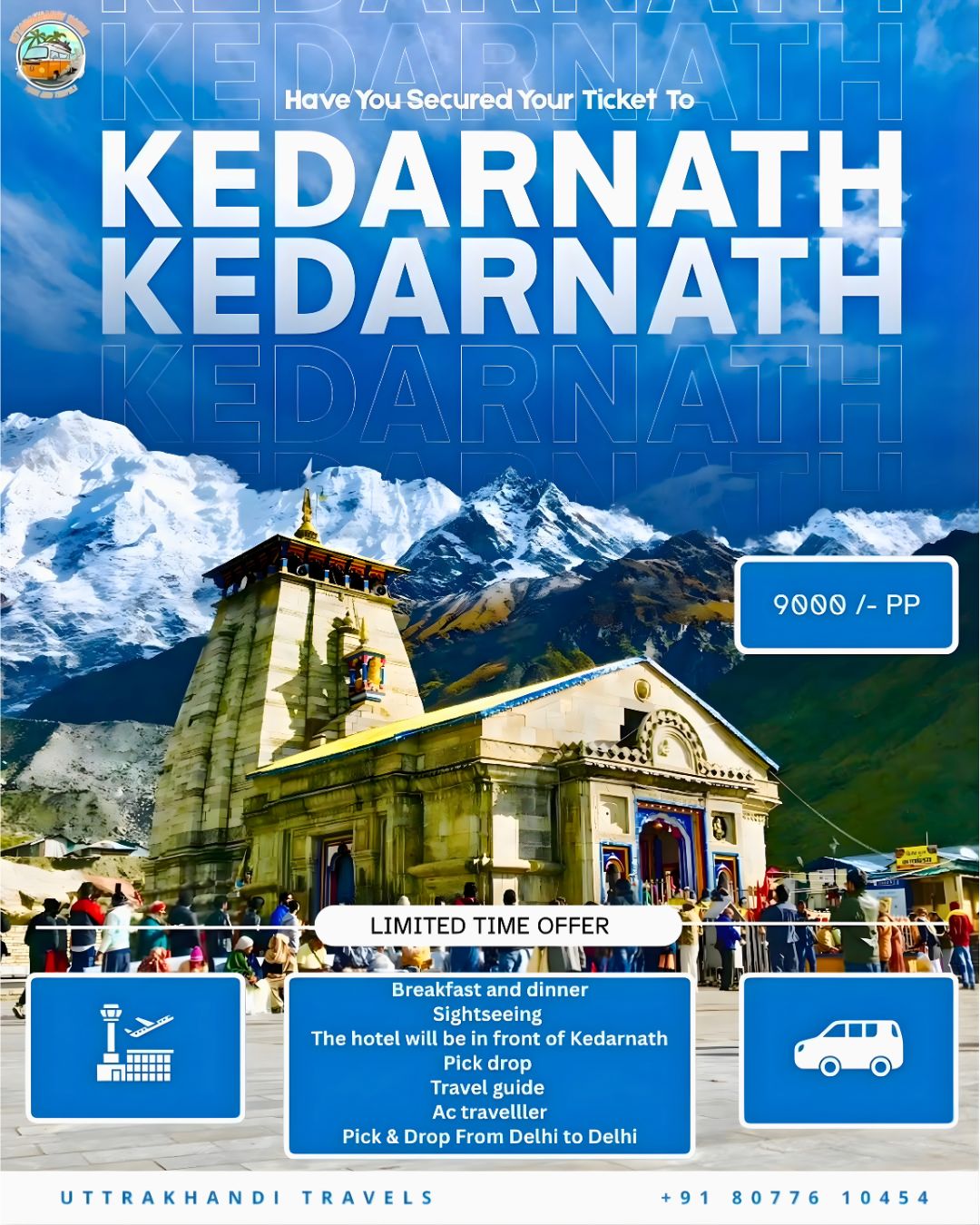 Spiritual Tourism Social Media Poster | Uttrakhandi Travels